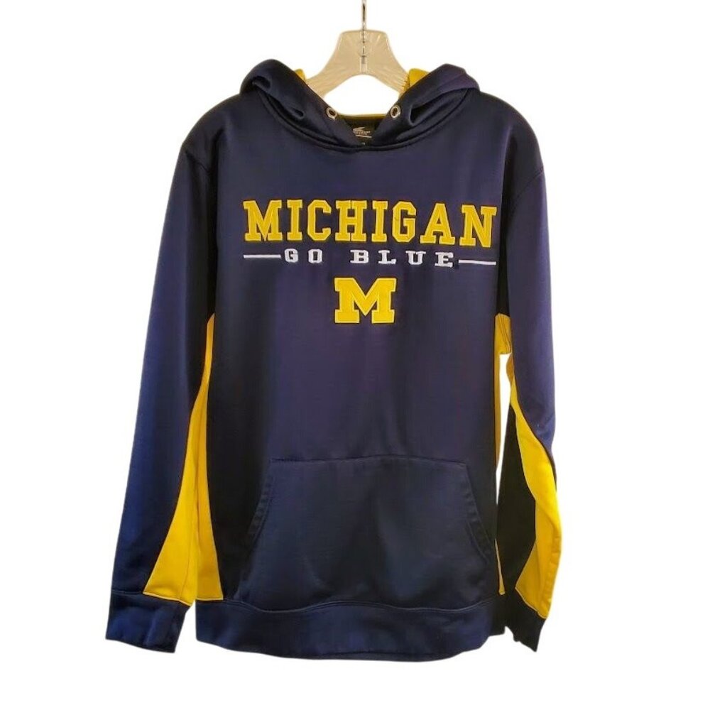 Colosseum University of Michigan "Go Blue" Hoodie - Maize & Blue | Pullover L
